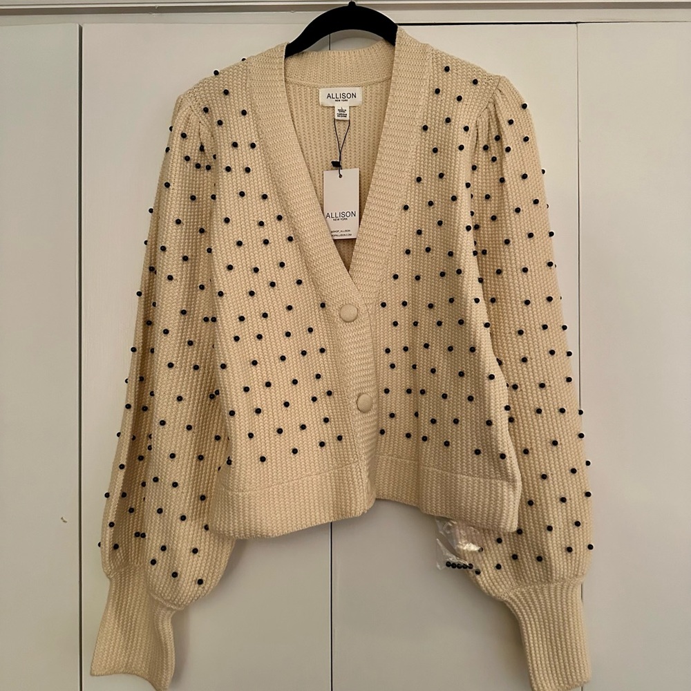 Allison New York Beaded Cardigan NWT Large